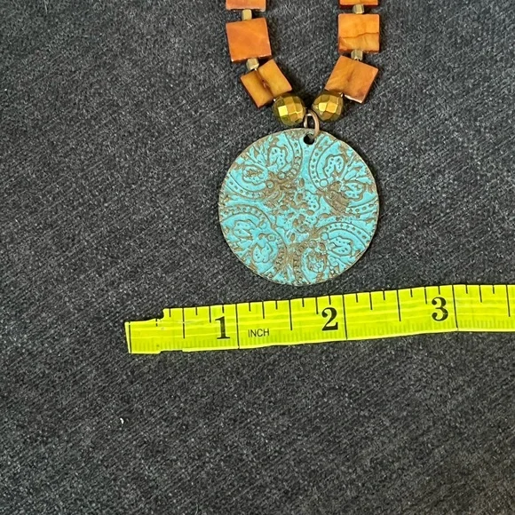 Elegant Turquoise and Brown Necklace - Picture 3 of 5